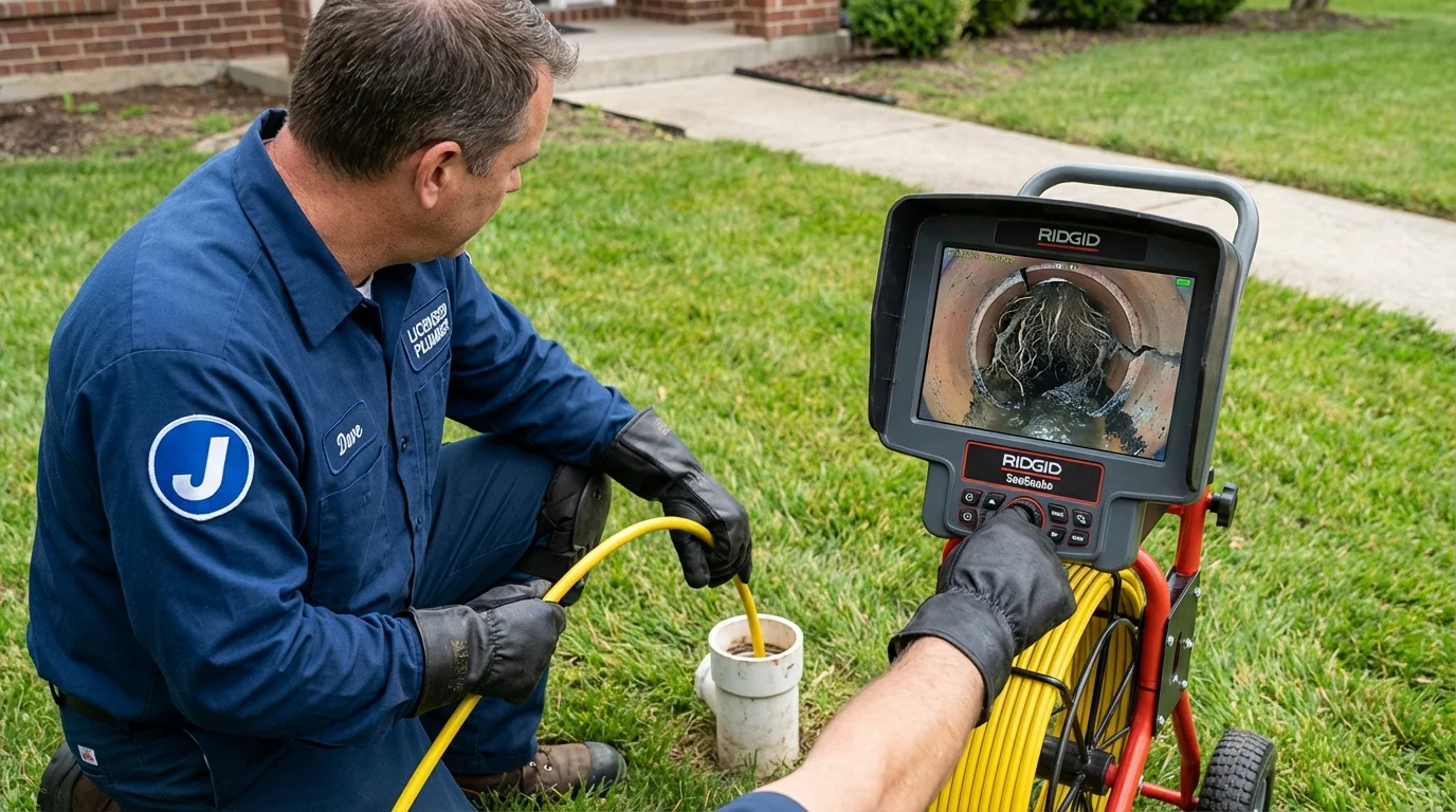 Sewer camera inspection being performed by Johns Plumbing LLC in Grimes
